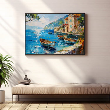 Mediterranean Seaside Acrylic Painting